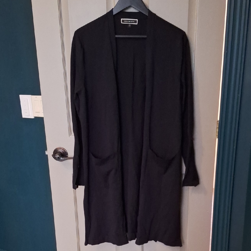 Melanie LYNE Black Open Front Cardigan